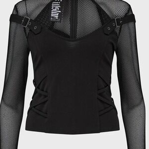 Killstar Techtrash mesh top goth punk rave size xs
